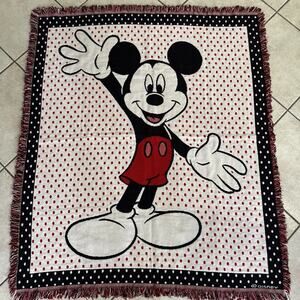 Beacon-The Blanket Brand “Mickey Mouse” Disney 54in X 48in Red/Black Made In USA